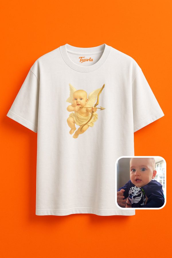 3D Barok Melek Oversize Unisex T-Shirt Tasarımı