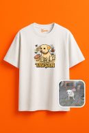 Tavşan Köpek ile Eğlenceli Anlar Yaratın Unisex Oversize T-shirt