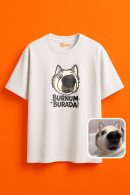 Burnum Burada Bulut Desenli Unisex Oversize T-Shirt ile Fark Yarat!