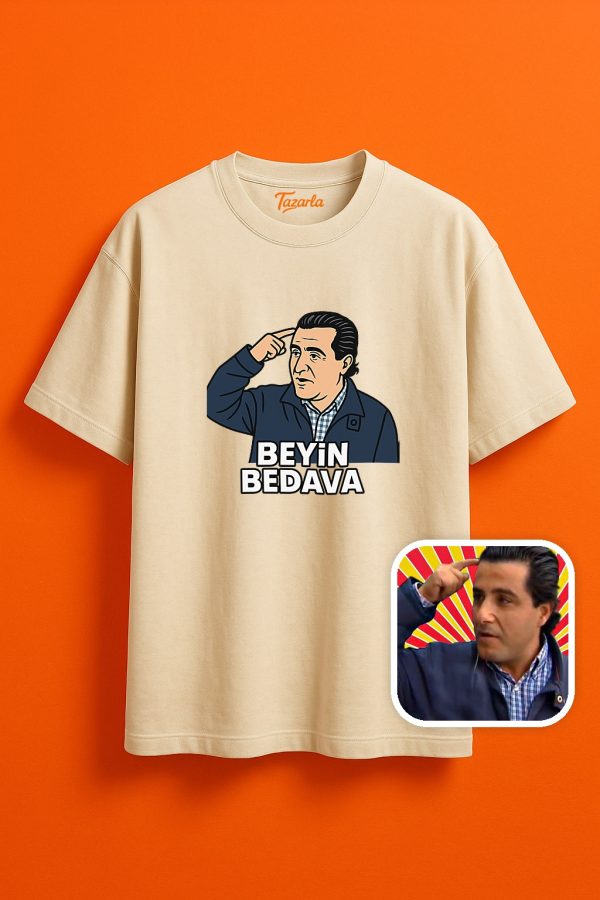 Beyin Bedava ile Tarzınızı Yansıtın Unisex Oversize T-Shirt - Görsel 3