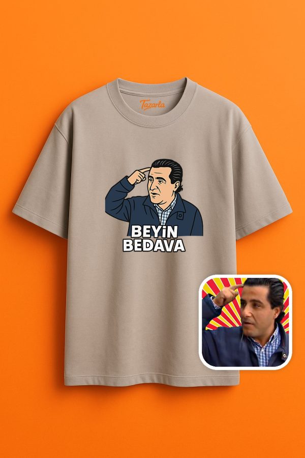 Beyin Bedava ile Tarzınızı Yansıtın Unisex Oversize T-Shirt - Görsel 2