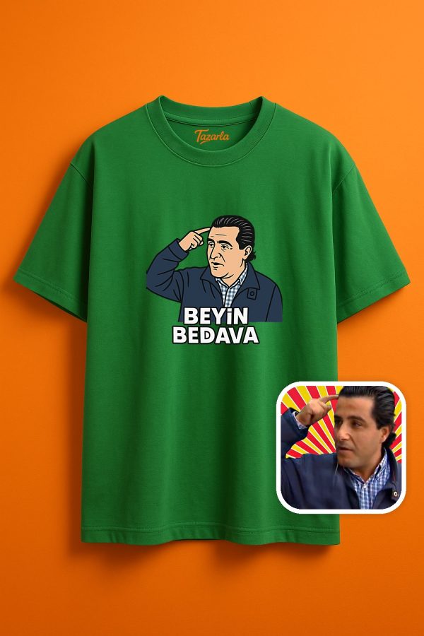 Beyin Bedava ile Tarzınızı Yansıtın Unisex Oversize T-Shirt - Görsel 4