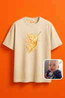 3D Barok Melek Oversize Unisex T-Shirt Tasarımı