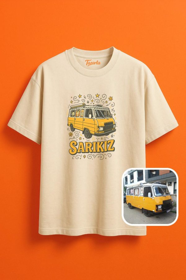 Sarıkız Minibüs Retro Oversize Unisex T-Shirt ile Tarzınızı Yansıtın - Görsel 2