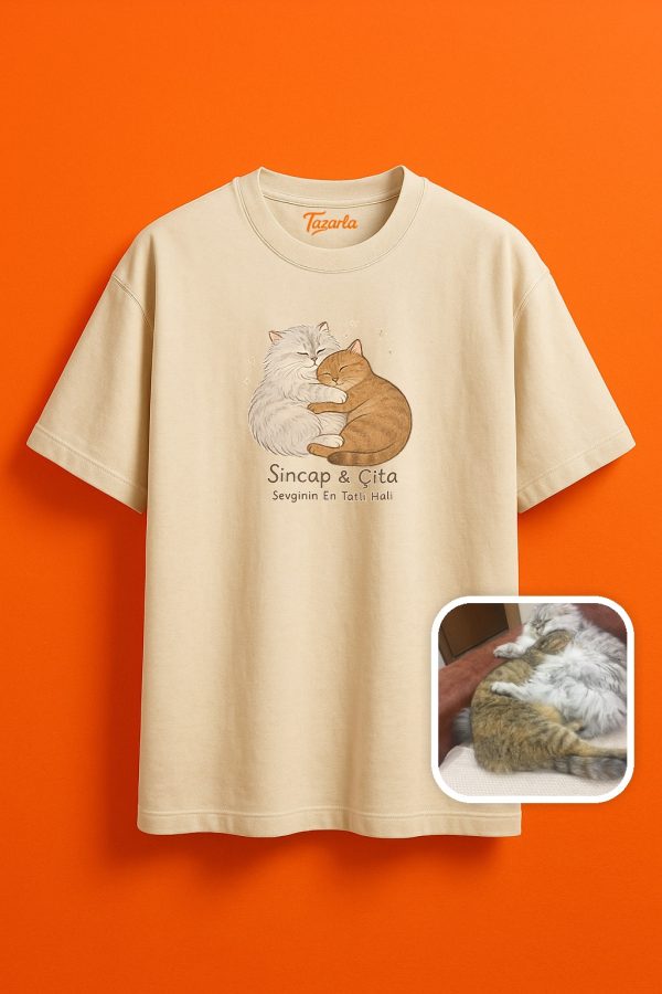 Sevgi dolu tasarım Unisex Oversize T-Shirt - Görsel 2