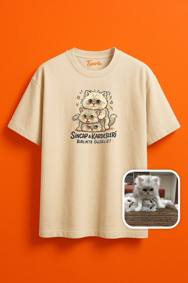 Sincap Temalı Unisex Oversize T-Shirt - Görsel 2