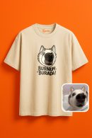 Burnum Burada Bulut Desenli Unisex Oversize T-Shirt ile Fark Yarat!