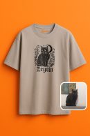 Zeytin Kedi Temalı Unisex Oversize T-Shirt ile Tarzını Yansıt!
