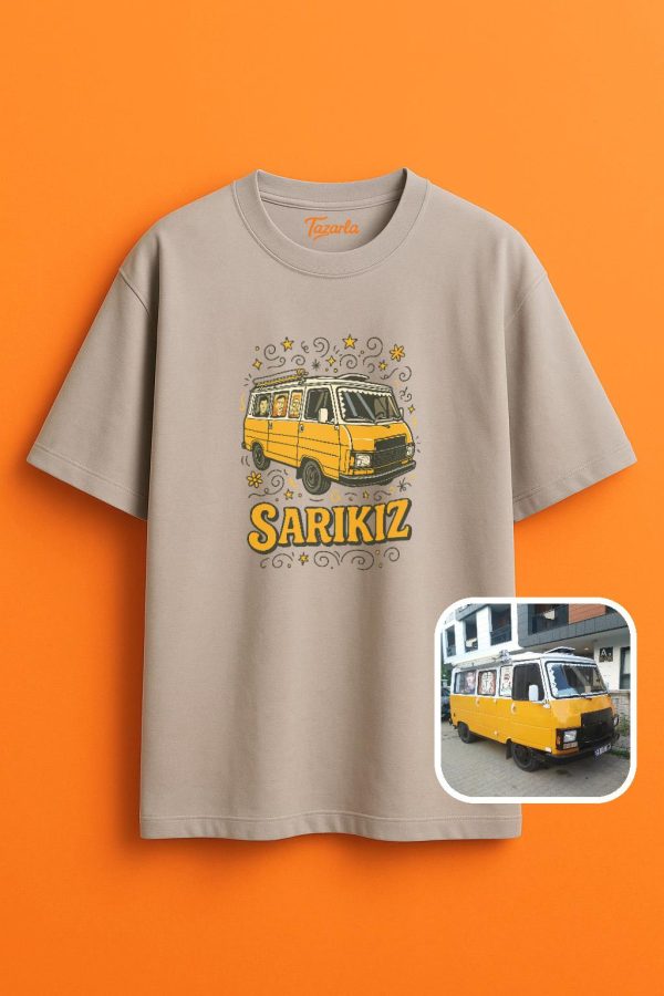 Sarıkız Minibüs Retro Oversize Unisex T-Shirt ile Tarzınızı Yansıtın - Görsel 3