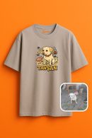 Tavşan Köpek ile Eğlenceli Anlar Yaratın Unisex Oversize T-shirt