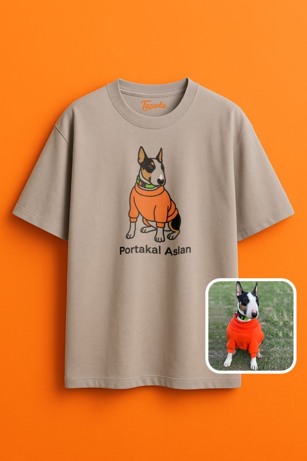 Portakal Aslan Desenli Unisex Oversize T-Shirt ile Özgün Tarzını Yansıt - Görsel 3