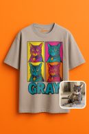 Gray'nin stiline özel unisex oversize t-shirt şimdi seninle!