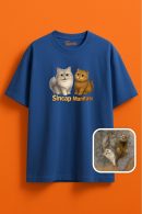 Sincap ve Manitası Desenli Unisex Oversize T-Shirt Modası Unisex Oversize T-Shirt