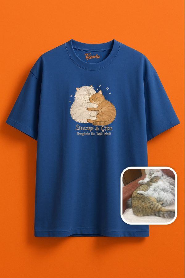 Sevgi dolu tasarım Unisex Oversize T-Shirt - Görsel 3