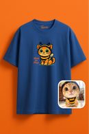 Minik Arı Maya ile Eğlenceli Kediler Unisex Oversize T-Shirt