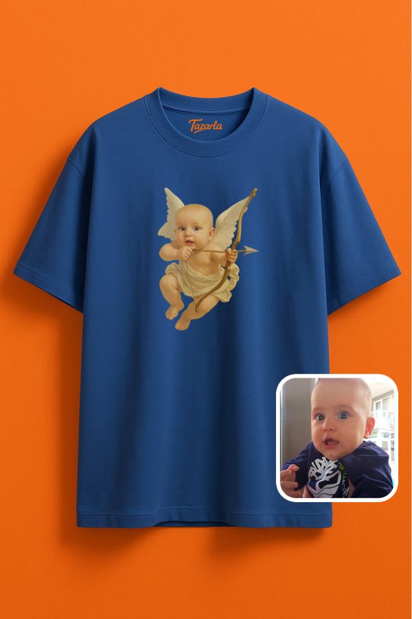 3D Barok Melek Oversize Unisex T-Shirt Tasarımı - Görsel 4