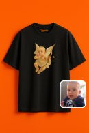 3D Barok Melek Oversize Unisex T-Shirt Tasarımı