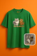 Sincap ve Manitası Desenli Unisex Oversize T-Shirt Modası Unisex Oversize T-Shirt