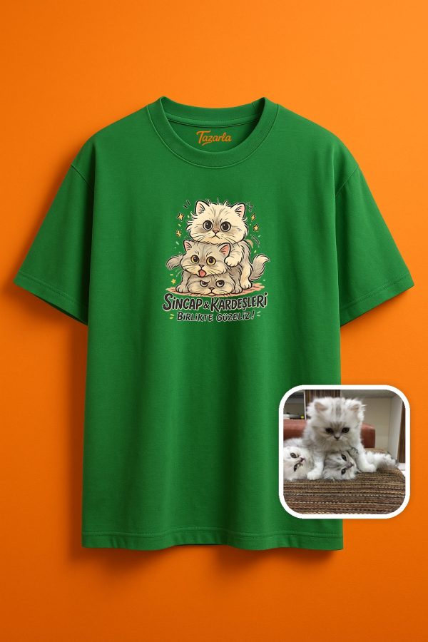 Sincap Temalı Unisex Oversize T-Shirt - Görsel 4