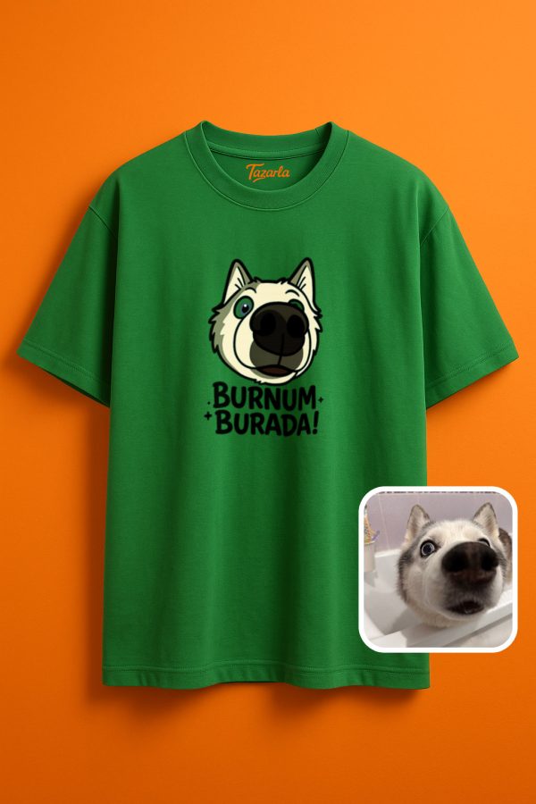 Burnum Burada Bulut Desenli Unisex Oversize T-Shirt ile Fark Yarat! - Görsel 5