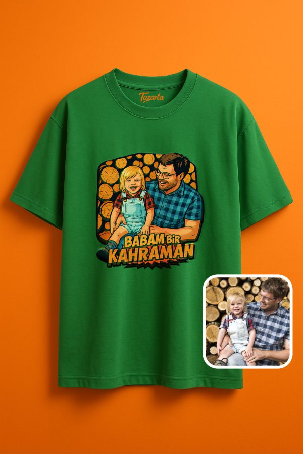 Babam Kahraman Unisex Oversize T-Shirt - Konforlu ve Şık Tasarım - Görsel 6