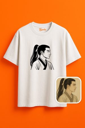 Eski Çin Portresi Şıklığı Unisex Oversize T-Shirt
