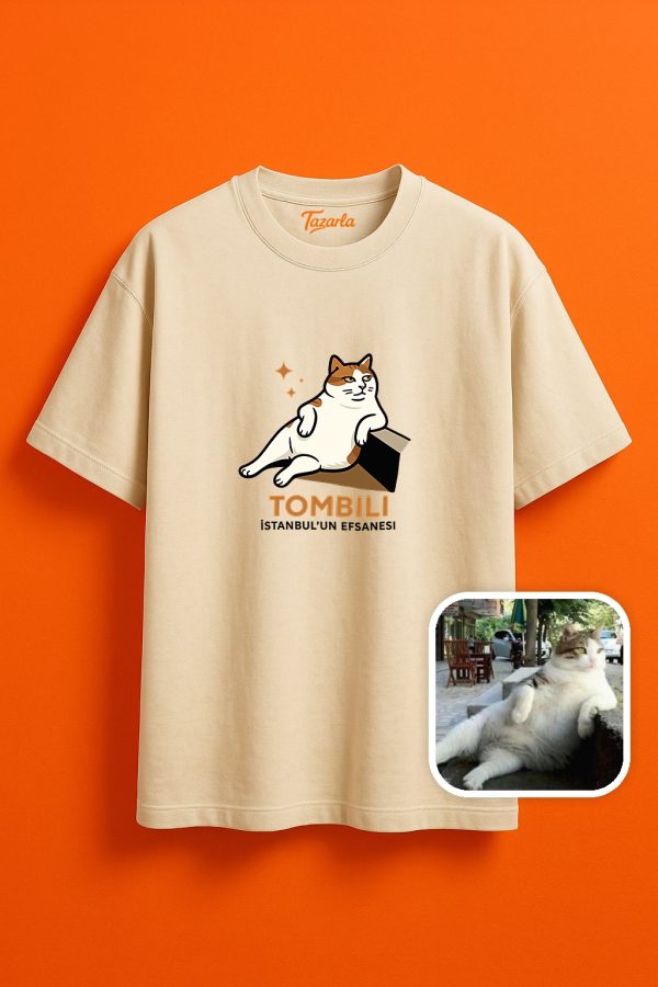 Tombili Kedimizin Anısına Unisex Oversize T-Shirt - Görsel 2