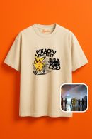 Pikachu Kostümlü Protestocu T-Shirt Unisex Oversize T-Shirt
