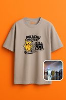 Pikachu Kostümlü Protestocu T-Shirt Unisex Oversize T-Shirt