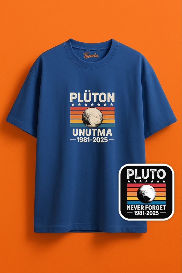 Plüton Unutma Stili Unisex Oversize T-Shirt - Görsel 2