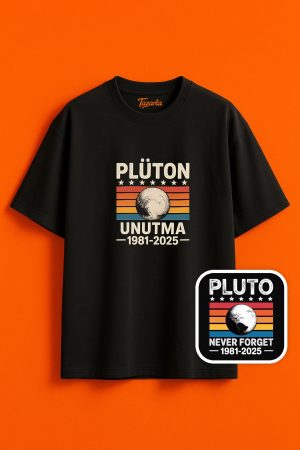 Plüton Unutma Stili Unisex Oversize T-Shirt