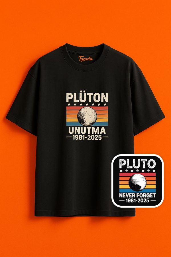 Plüton Unutma Stili Unisex Oversize T-Shirt