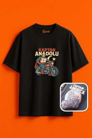 Kaptan Anadolu tarzında Unisex Oversize T-Shirt