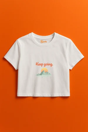 Devam Et ile Minimalist T-Shirt 'Crop Top T-Shirt'