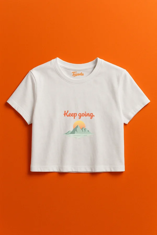 Devam Et ile Minimalist T-Shirt 'Crop Top T-Shirt'