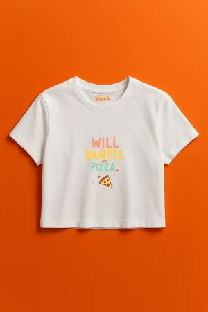 Fitness Motivasyon T-Shirt ile Eğlen! Crop Top T-Shirt