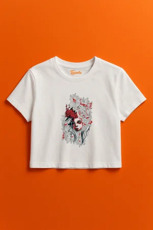 Kokulu bakışlarla tarzını tamamla - Crop Top T-Shirt