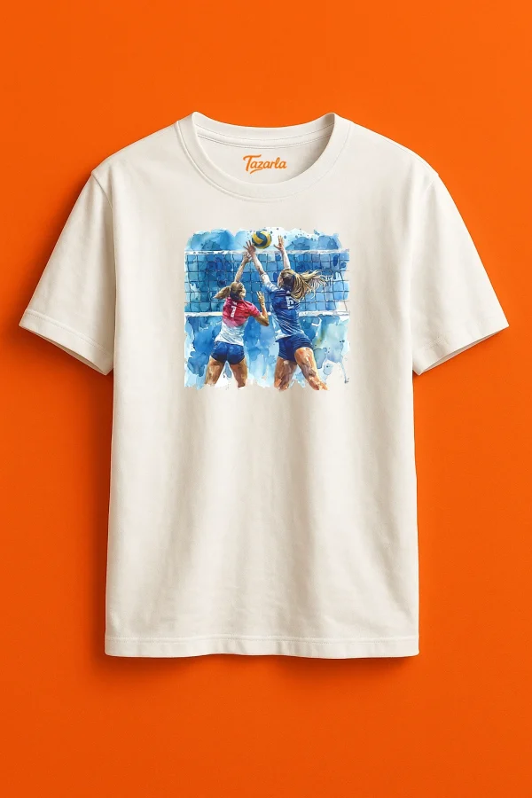 Renkli Voleybol Oyuncuları Unisex Regular T-Shirt