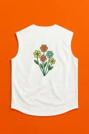 Retro Bisiklet Tarzında Kolsuz T-Shirt - Unisex Regular Kolsuz - Kesik