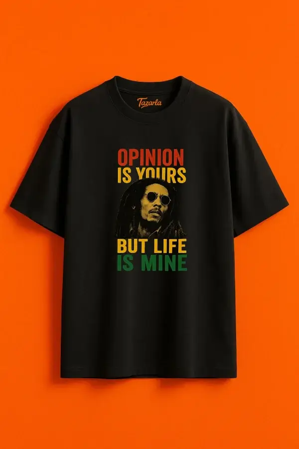 Bob Marley ile Hayatı Yaşa Unisex Oversize T-Shirt