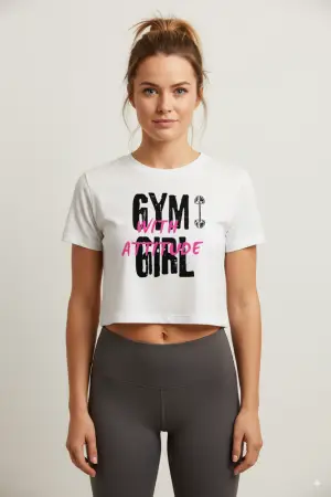 Gym Girl Attitude ile Tarzını Belirle - Crop Top T-Shirt